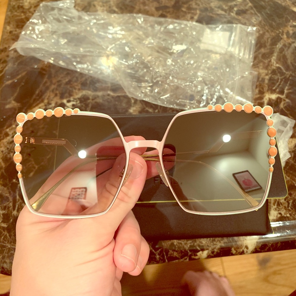 Fendi Sunglasses with Pink and Coral and gold